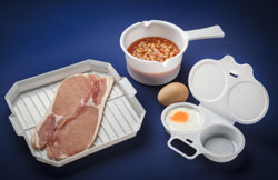 Microwave saucepan, Bacon crisper & Poached egg maker